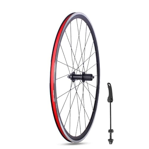 Image of 700C Road Bike Front Wheel Aluminum Alloy Double Wall Rims V Brake Quick Release 100/130mm 24H Rear Hub For 7/8/9/10 Speed Cassette(Black Rear)