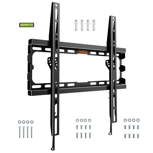 Image of VonHaus TV Wall Bracket for 32-75" Screens, Ultra-Slim TV Bracket with Spirit Level, Flat to Wall Mount, 55kg Capacity, Max VESA : 400x400 mm