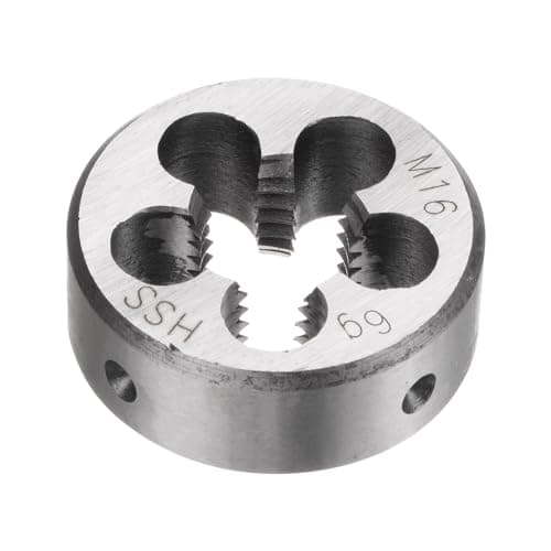 Image of sourcing map Round Threading Dies, Metric M16 x 2 Thread (Right Hand), High Speed Steel (HSS) Screw Cutting Die Repair Tool