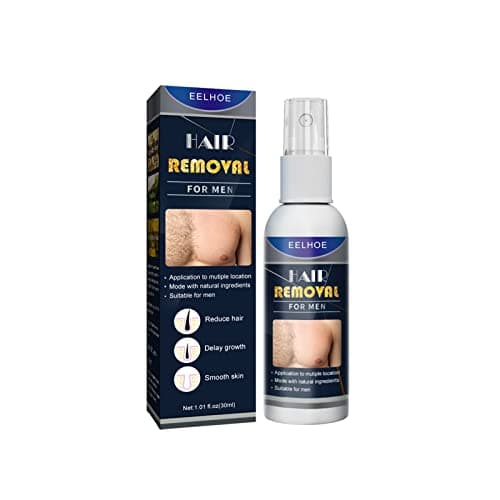 Image of Painless Hair Removal Spray, Natural Permanent Hair Removal Spray Stop Hair Growth Inhibitor Remover for Men and Women Arms, Armpits, Legs, Bikini Areas (Men)
