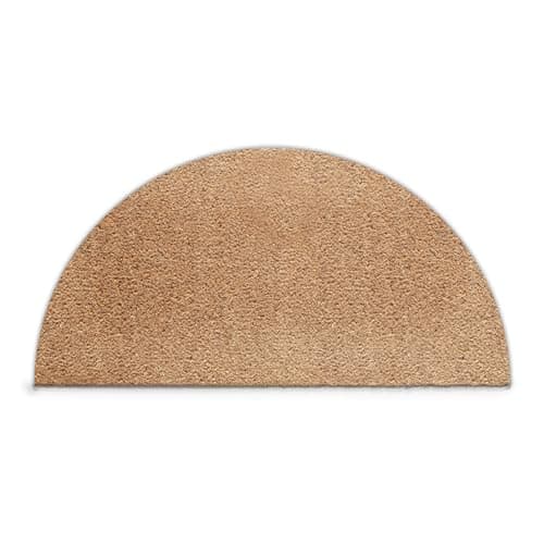 Image of Hairyworm Semi Circle Coir Doormat (40cm x 80cm) Small, Entrance Front Door Mat, Coconut Core Fibre Heavy Duty Mat, Rug, Doorway Indoor Natural Coir Mat