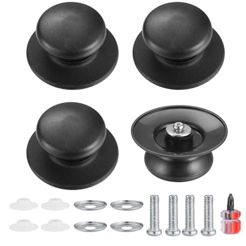 Image of 4 Pcs Pot Lid Knob, Universal Replacement Pan Lid Cover Knobs, Kitchen Cookware Knob Handle, Bakelite Circular Handgrip
