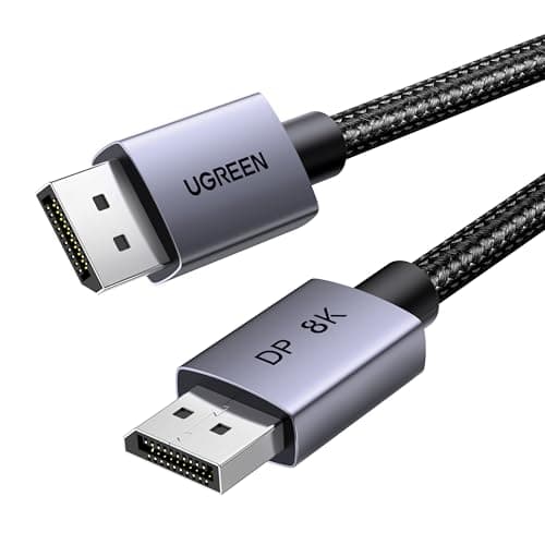 Image of UGREEN DisplayPort Cable 8K@60Hz 6.6FT [VESA Certified] Braided DP 1.4 Display Lead Support 4K@240Hz, 2K@240Hz 32.4Gbps, HDCP 2.2, HDR, FreeSync&G-Sync, 3D Compatible with Gaming Monitor PC HDTV (2M)