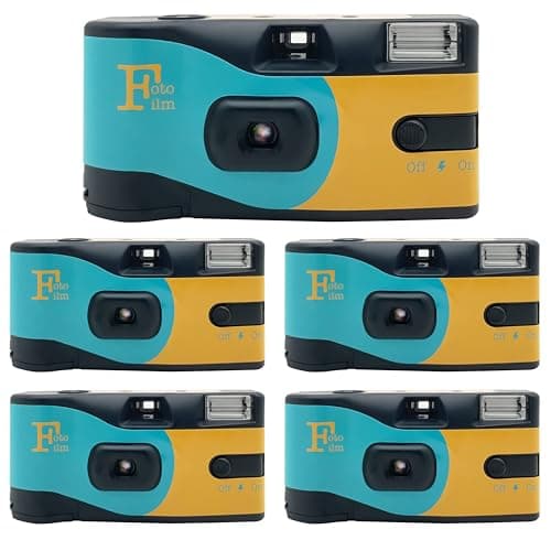 Image of Fotofilm Pro Disposable Camera Single Use Film ISO 400 27 Exposure Flash Multipack - 5 pack