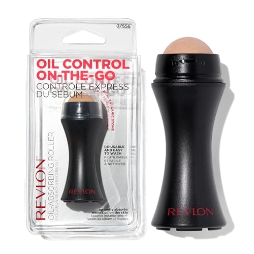 Image of Revlon Oil Absorbing Volcanic Face Roller, Reusable Facial Skincare Tool & Massager for Sebum Control On The Go (One Size) Matte Finish Unisex, 1 Count ( Pack of 1)