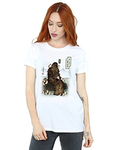Image of Star Wars Women's The Last Jedi Japanese Chewbacca Porgs Boyfriend Fit T-Shirt XXX-Large White