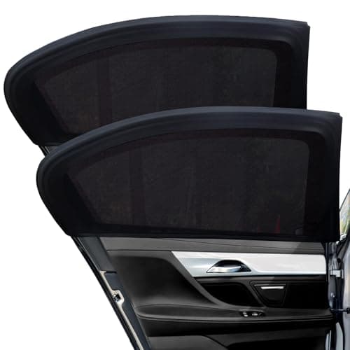 Image of 2 Pack Car Window Shades for Baby,Car Blinds for Windows with a stretched size of 54 x 100cm,Breathable Mesh Sun Shade for Baby,Universal Fit for 99% of Vehicle Models,Protect Kids from Sun Glare