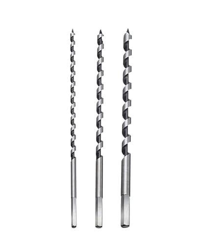 Image of Auger Bit, Extra Long Wood Drill Bit Hex Drill Bits Set 6mm/8mm/10mm *230mm in Spiral Stainless Steel for Wood, Block Brick Tile and Plastic (3PCS)