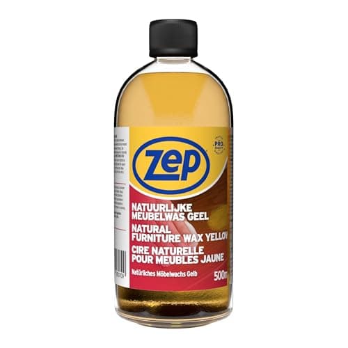 Image of Zep Natural Furniture Wax Yellow 500ml - Natural Beeswax Polish for All Wood Types, Leather & Stone, Protects & Restores Good Finish, Ideal for Oak, Parquet Flooring, Furniture, & Antique Wood