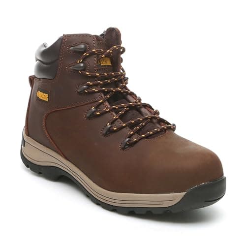 Image of Apache Nubuck Safety Hiker Boot | Brown Size 10 UK | Premium Water Resistant Leather | Steel Toe Cap | Composite Midsole Protection | Padded Comfort