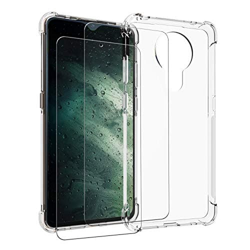 Image of SCL Case for Nokia 5.3, with Screen Protector for Nokia 5.3 Case and Screen Protector Nokia 5.3 Tempered Glass + Cover [2 Pack], Anti-Scratch TPU Protective Cover, Anti-Fingerprint