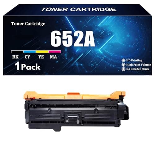 Image of 652A High Yield Toner Cartridge Compatible with Chip for HP CF320A CF321A CF322A CF323A for HP M680dn M680f M680z Printer 1 Pack BK C M Y 16500 Pages,BK-1 piece