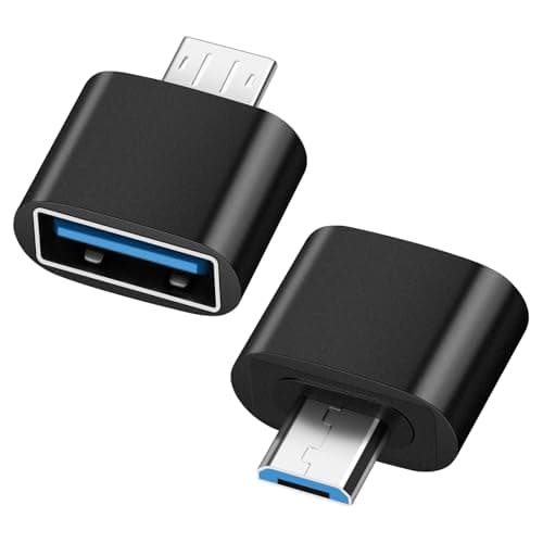 Image of BORLTER CLAMP Micro USB OTG Adapter 2 Pack, USB Adapter for Android Smartphone, Memory Stick, Portable Hard Drives and More