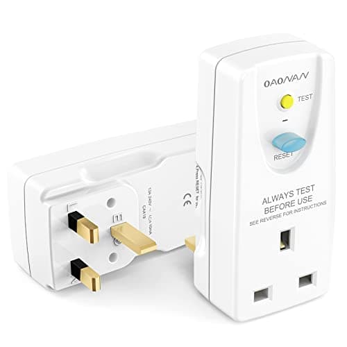 Image of OAONAN RCD Plug Safety RCD Adaptor, 5 Years Warranty, UK British Standard with Circuit Breaker Safety Protection for Pool Pump, Power Pressure Washer, Air Conditioner, Hair Dryer, Power Tools