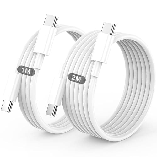 Image of USB C Charger Cable, USB C to USB C 2Pack 1M+2M Lead, Type C Charger Fast Charging Wire for iPhone 17 16 15 Pro Max Pro Plus, for iPad Pro/Air/Mini, for MacBook Air/Pro, for Samsung Galaxy S26 (60w)
