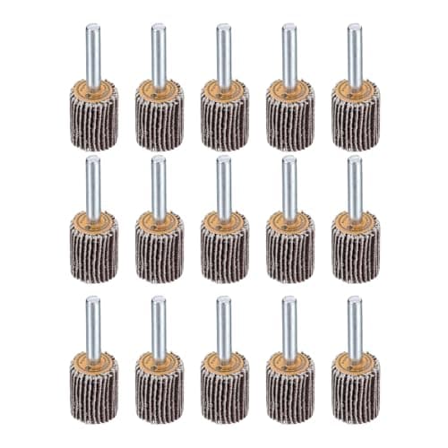 Image of sourcing map 20mm Flap Wheels Shank Mounted Sandpaper Abrasive Wheel 80 Grits 15 Pcs