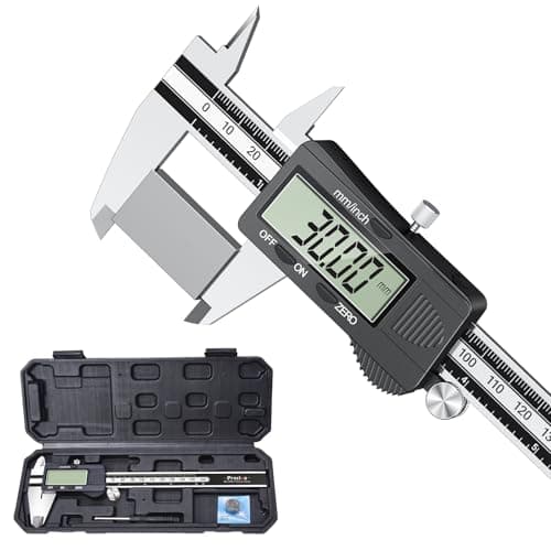 Image of Digital Vernier Caliper, Preciva 150mm Electronic Precision Calipers Measuring Tool with LCD Screen, Micrometer Stainless Steel with Mm/Inch Conversion, Splash Resistant, Silver and Black