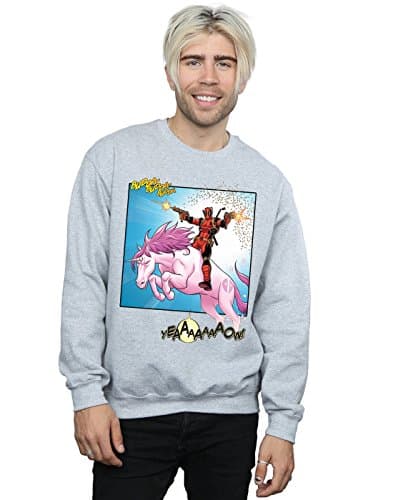 Image of Marvel Men's Deadpool Hey You Sweatshirt Sport Grey Medium