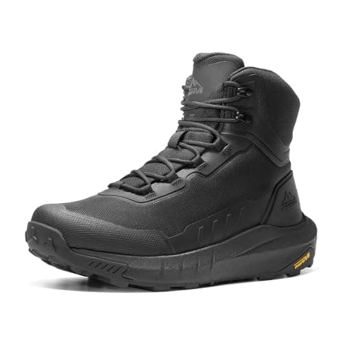 Image of NORTIV 8 Men's Tactical Hiking Boot Lightweight Cushion Sole Boots for Work All Day Side Zipper Motorcycle Combat Military Boot Arch Support 8 Inches Terrascope,Size 9,Black,NMUMMT2503