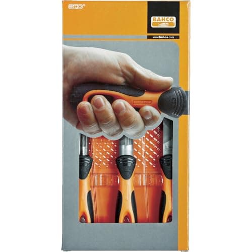 Image of Bahco 1-473-10-2-2 Type of Cut-2 "Ergo" File Set, Multi-Colour, 250 mm, Set of 3 Piece