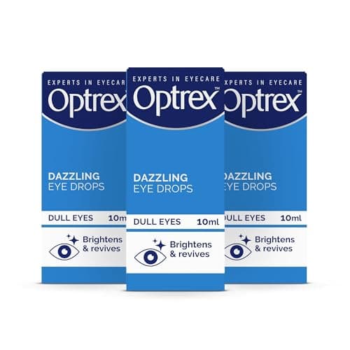 Image of Optrex Eyedew, Dazzling Eye Drops, 10ml each (Pack of 3, 30ml) Brightens Eyes, Instant Results