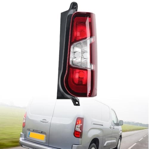 Image of Right O/S Driver Side Halogen Rear Tail Light Lens W/O Bulbs For Citroen Berlingo Peugeot Partner Vauxhall Combo Toyota Proace City 2018+ Back Lamp 9820554880 UK