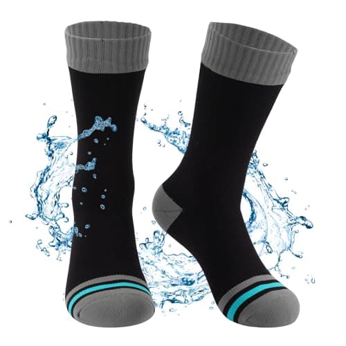 Image of BBXWANG Unisex Waterproof Socks (UK, Alpha, M, Regular, Regular, Gray Black)