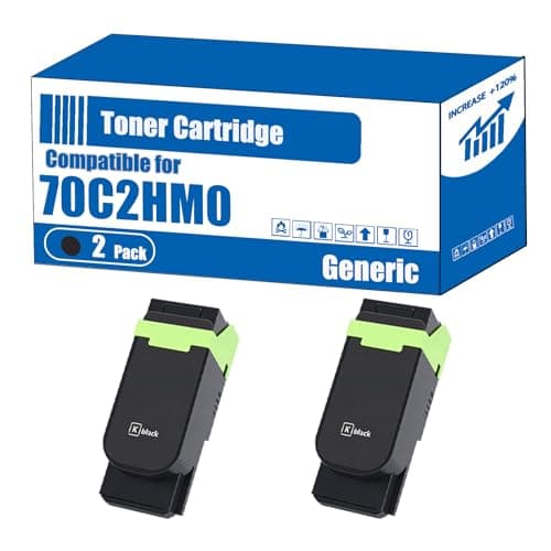 Image of Compatible for Lexmark 70C2HM0 70C2HK0 70C2HC0 70C2HY0 Toner Cartridge CS310dn CS310n CS410dn Printers, High Yield 4000 Pages, Accurate Imaging Rich Colors (2 Pack Black)