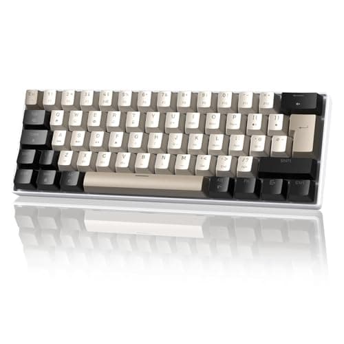 Image of MAGIC-REFINER MK21 60% USB-C Wired Mechanical Gaming Keyboard UK Layout, Linear Red Switches, Hot Swappable, Ultra-Compact 62 Keys, RGB Backlight, PBT Keycap, for Gamer, Office, Typists, Starry White