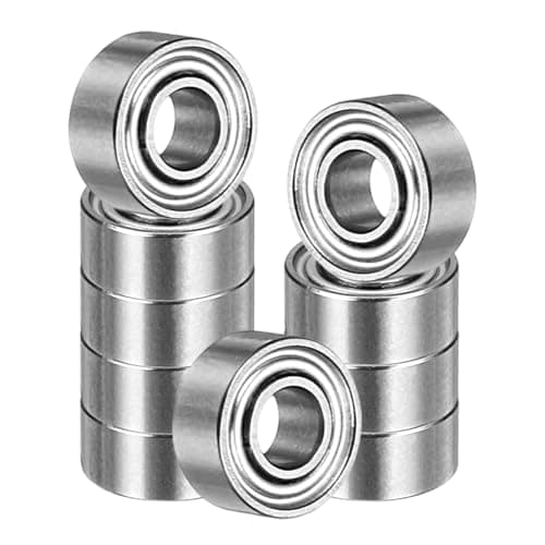 Image of sourcing map 10 Pack 683ZZ Deep Groove Ball Bearings, 3 x 7 x 3mm Chrome Steel Double Shield Bearing for Electric Motor, Home Appliances, Industrial Machinery, (ABEC5)