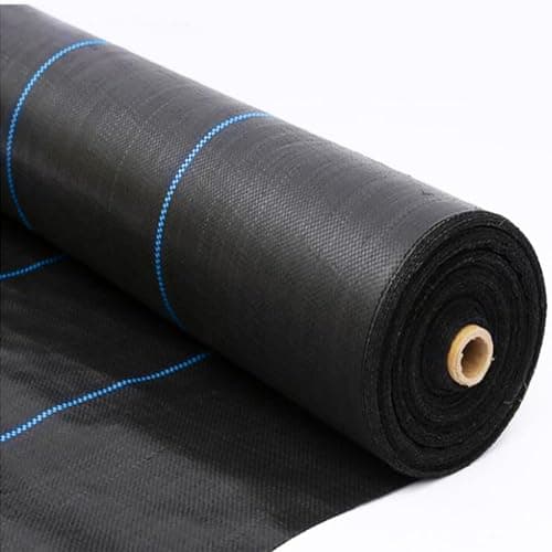Image of wohohoho 6.6ft x 16ft Weed Control Membrane, 2m x 5m Garden Weed Membrane Heavy Duty Landscape Weed Control Fabric, 3.2oz Weed Suppressant Membrane for Patios, Garden, Flower beds, Pond