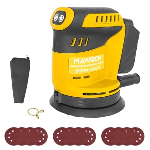 Image of Cordless Orbital Sander for Makita 18V Battery, Random Orbital Sander, 13000RPM 3 Variable Speeds, 12Pcs Sandpapers, Electric with Dust Collection