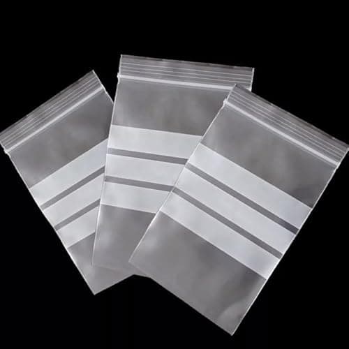 Image of 100 Write Plain Grip Seal Bags - Resealable Clear Plastic Pouches in Small, Medium and Large Sizes - Mini Ziplock Transparent Polythene (2.25" x 2.25" (57mm x 57mm))
