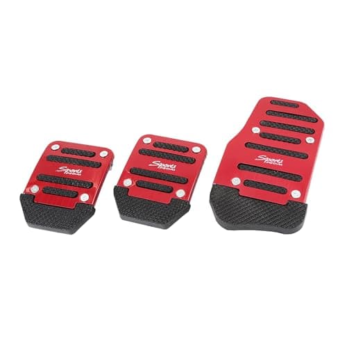 Image of A ABSOPRO Burgundy Nonslip Gas Clutch Brake Pedal Pad Covers (Set of 3)