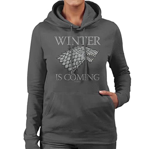 Image of All+Every Game of Thrones House Stark Winter is Coming Women's Hooded Sweatshirt Charcoal