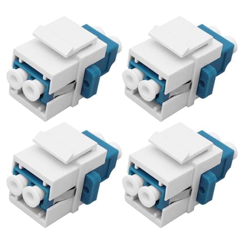 Image of XMSJSIY Keystone LC Fibre Optic Wall Plates Female to Female Coupler Duplex Multimode Connector Keystone Jack LC Fibre Panel Module Socket Adapter for Patch Panel Surface Mount Box - 4PCS