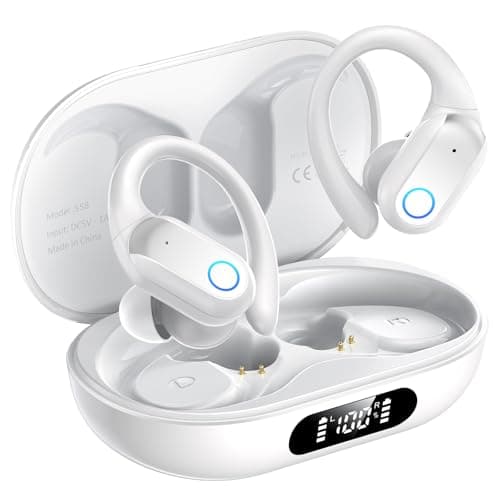 Image of Wireless Earbuds Sport, Bluetooth 5.3 Headphones with ENC Noise Canceling Mic, 60H Playtime HD Stereo ear buds, IP7 Waterproof, Running Earphones with earhooks LED Display for iOS Android Gym Workout