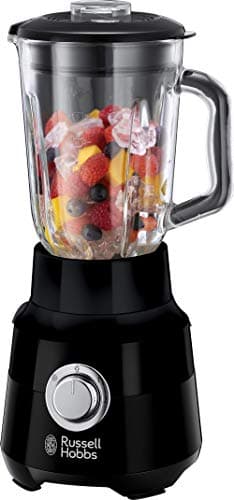 Image of Russell Hobbs 1.5L 650W 2-Speed Blender with Pulse Function, Matte Black (Glass Bowl, Stainless Steel Blades, BPA-Free, Non-slip Feet)