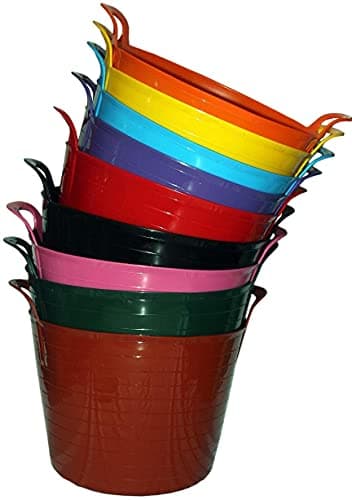 Image of Easy Shopping® 3 x 42 Litre Flexi Tub Storage Container Bucket Garden Laundry Durable Colours