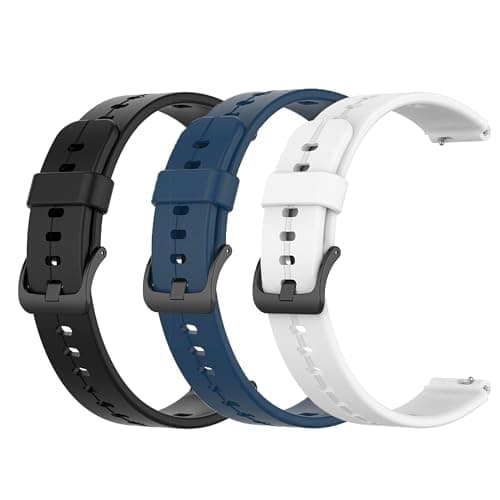 Image of Blueshaweu for Sekonda Track Smart Watch 16mm Quick Release Silicone Breathable Lightweight Adjustable Replacement Straps Compatible for SEKONDA CONNECT Womens 40mm/SEKONDA TRACK 26mm (3Pack-B, 16mm)