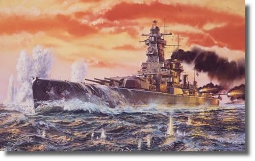 Image of Airfix Vintage Classics Set - A04211V Admiral Graf Spee - Plastic Model Ship Kits for Adults & Children 8+, Set Includes 124 Pieces - 1:600 Scale Model Ship Set