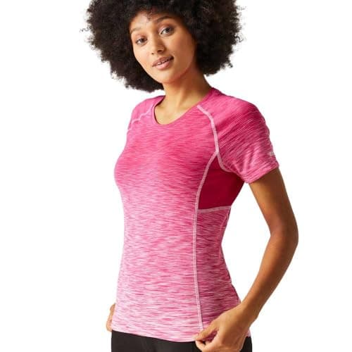 Image of Regatta Women's Laxley II Quick Dry Short Sleeve T-Shirt, Potion Pink Ombre, 8 (XS)
