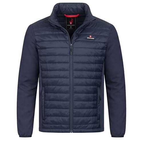 Image of Höhenhorn Kaprun Men's Hybrid Jacket Quilted Jacket Softshell Sports Jacket, darkblue, S