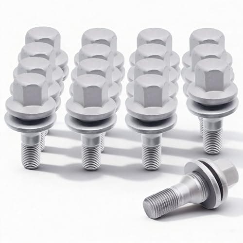 Image of ERMWALR 16 Pcs Wheel Bolts M12 x 1.25 for Citroen C2 C3 C4 C5 for Peugeot 206 207 308 407 Wheel Bolts Nuts Replacement 9817024580 540567