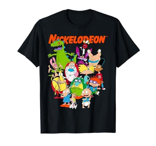 Image of Nickelodeon Group Shot All Retro 90s Characters T-Shirt