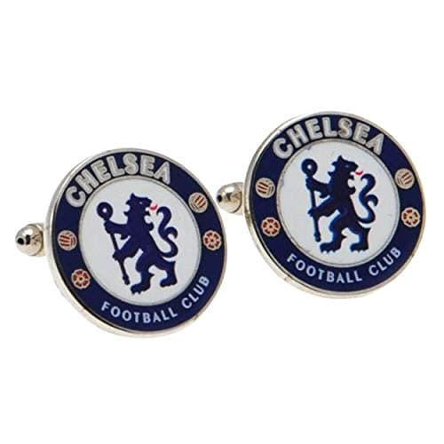 Image of 100% OFFICIAL CHELSEA FC CREST METAL CUFFLINKS IN GIFT BOX(Size: Approximately 2cm in diameter)