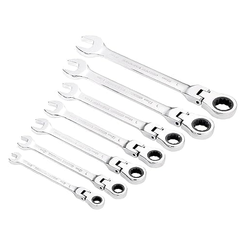 Image of Draper 25396 7 Piece Draper Hi-Torq Metric Flexible Head Ratcheting Combination Spanner Set