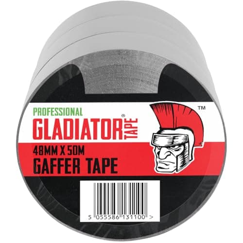 Image of Gladiator® Duct Tape- 48mm x 50m (Pack of 3) - Strong Silver Gaffer Tape Heavy Duty Adhesive Cloth Tape, Super Sticky And Waterproof Gaffa Tape