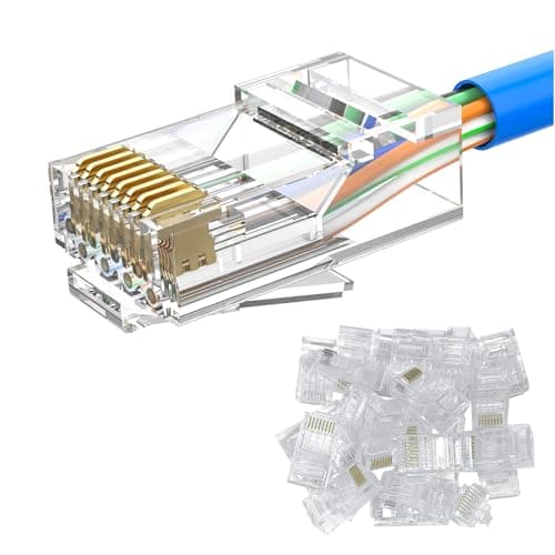 Image of MOGOOD RJ45 Connectors, 30-PACK Cat6 RJ45 Connectors Unshielded Modular Plug (Cat6 Connector/RJ45 Modular Plugs/Ethernet Connector) for Solid or Stranded UTP Cable