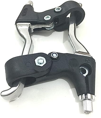 Image of AARNAV Pair of Aluminum Alloy Brake Levers, 2.2cm Diameter for Most Bicycle, Road Bike, Three Finger Levers for Mountain Bikes BMX MTB Bicycle Cycle Lever Set (Silver Alloy Lever Set)